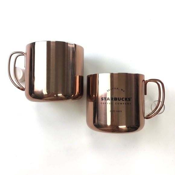 STARBUCKS copper camping cups - set of two NEW - Picture 6 of 8